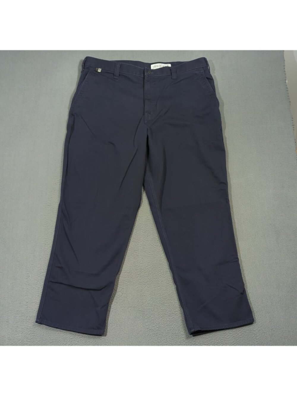 Carhartt FR Pants Mens 40x30 Navy Blue Twill Cotton CAT 2 Welder Workwear 371-20